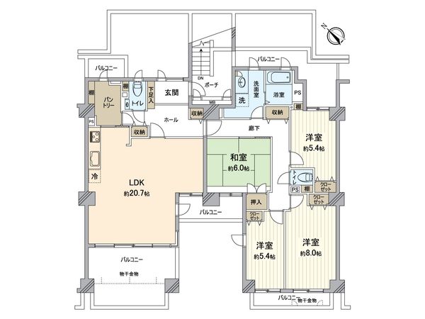 エステ・シティ湘南六浦 壱番館 間取図(平面図) 間取図(平面図)