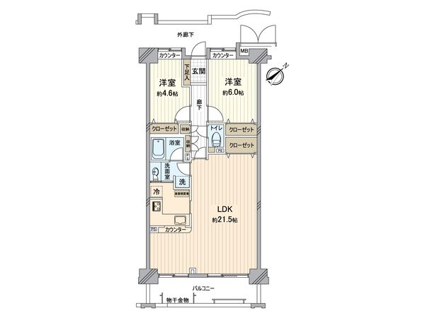 横須賀汐入ハイム 2号棟 間取図(平面図) 横須賀汐入ハイム 2号棟 間取図(平面図)