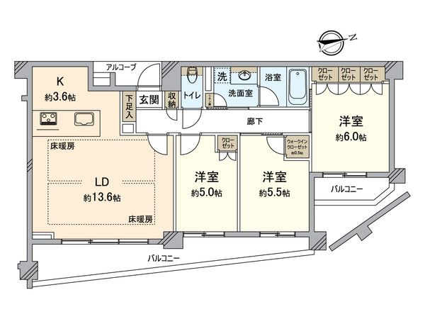 クオス横浜六浦ヒルトップレジデンス ブライトガーデン 間取図(平面図) 間取図(平面図)