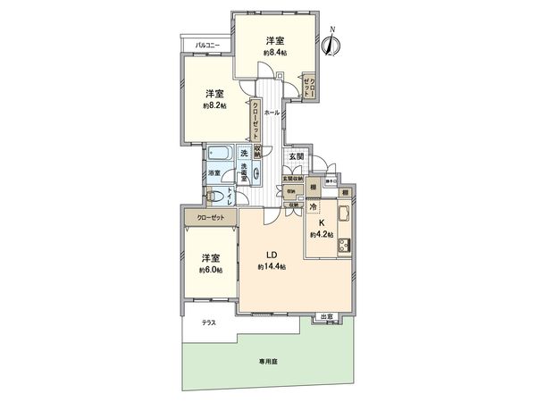 金沢文庫パークタウン・フォーレスト F棟 間取図(平面図) 金沢文庫パークタウン・フォーレスト F棟 間取図(平面図)