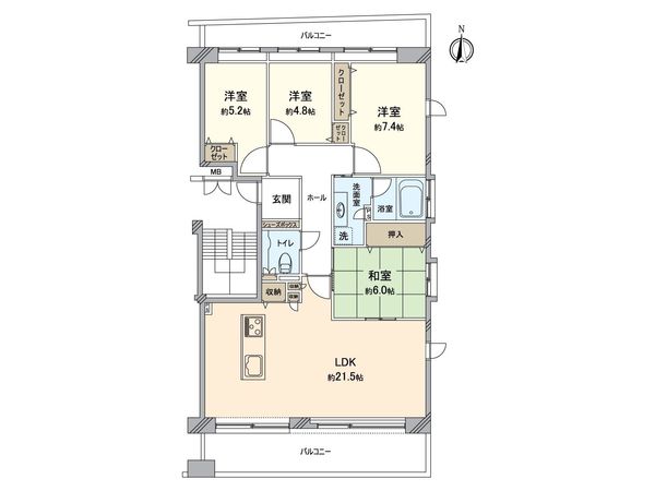 シティ能見台いこいの街 D棟 間取図(平面図)