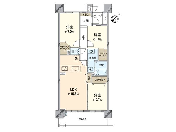 リーデンス・コート 間取図(平面図)