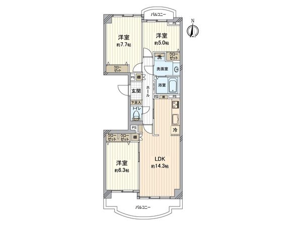 シティ能見台ふれあいの街 J棟 間取図(平面図)