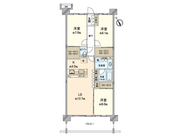 ルネ北久里浜ソラヒルズ シエルコート 間取図(平面図)