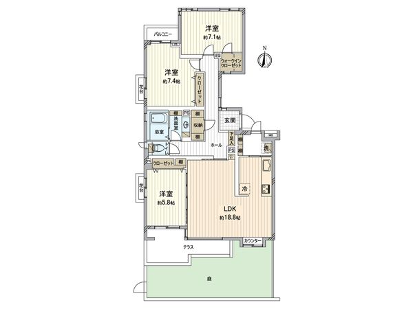 金沢文庫パークタウン・フォーレスト E棟 間取図(平面図)