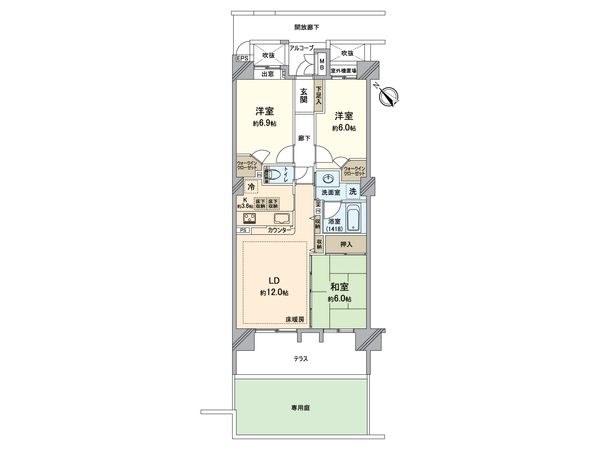 シーパークス ザ・ウィングフォート 間取図(平面図)
