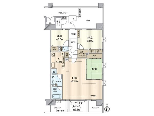 レイディアントシティ横濱 カルティエ1 間取図(平面図)