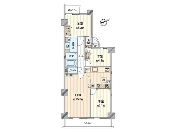 湘南鷹取・ミセスカーム 間取図(平面図)