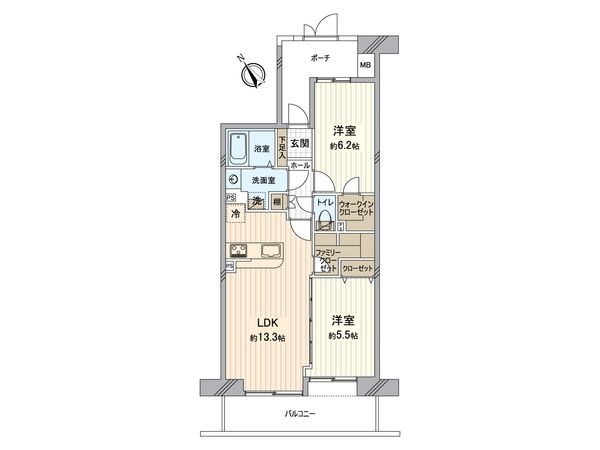 プランヴェール横須賀汐入 1号棟 間取図(平面図)