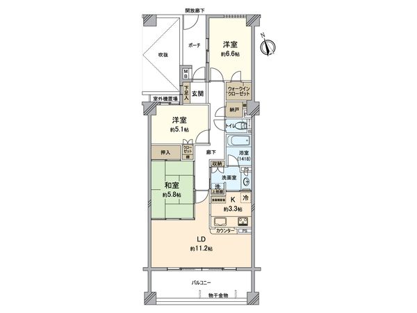 サンヴェール日限山 間取図(平面図)
