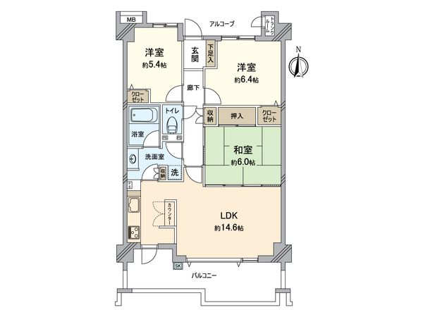 グランマーレ横浜・八景島 センターコート 間取図(平面図)