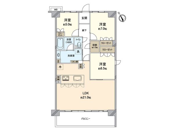 ルネ追浜Ⅰ 間取図(平面図)