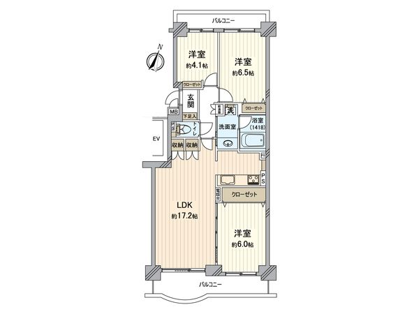 パークシティ金沢八景 F棟 間取図(平面図) パークシティ金沢八景 F棟 間取図(平面図)