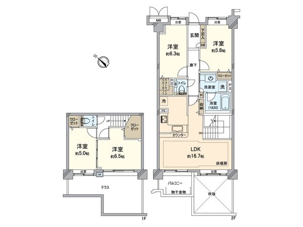 ビクトリアヒルズ横濱サウス B棟 間取図(平面図) ビクトリアヒルズ横濱サウス B棟 間取図(平面図)