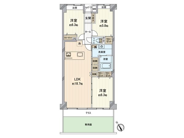 メゾン横浜能見台Ⅱ 間取図(平面図) メゾン横浜能見台Ⅱ 間取図(平面図)