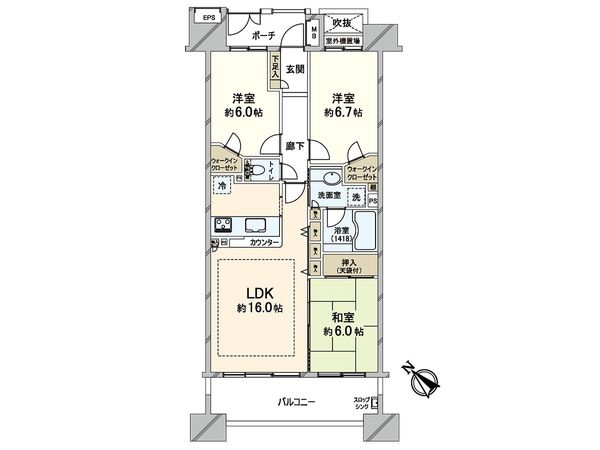 ゲートスクエアザ・タワーハウス 間取図(平面図)