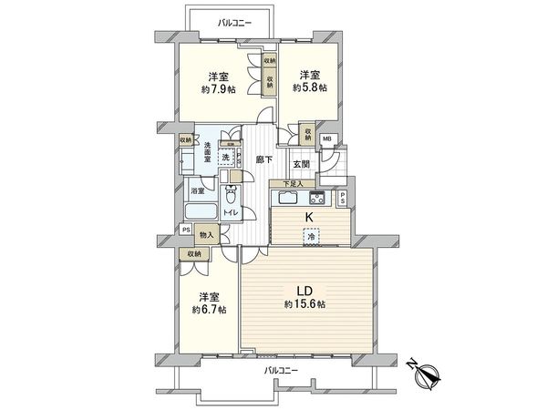コモンヒルズ安針台海の手 2番館 間取図(平面図) コモンヒルズ安針台海の手 2番館 間取図(平面図)