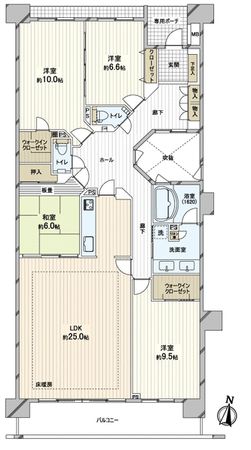 チュリスガーデン湘南野比 センター5番館 間取図(平面図) チュリスガーデン湘南野比 センター5番館 間取図(平面図)
