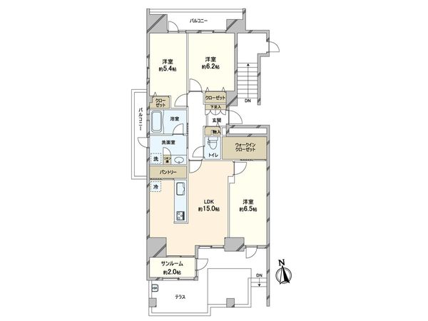 ウェルシティ横須賀ポートバレーヌ 2番館 間取図(平面図)