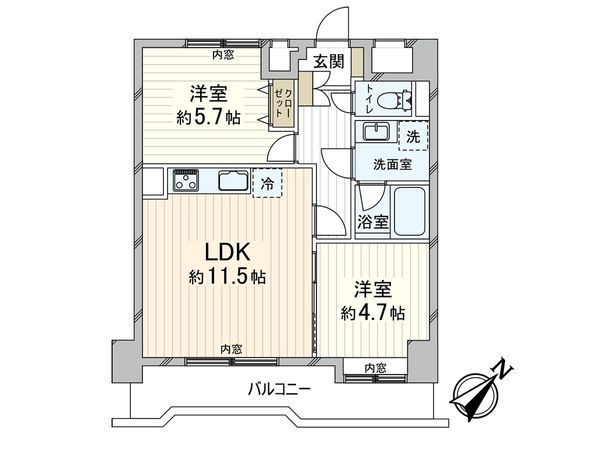 ニューハイツ横須賀中央 間取図(平面図) ニューハイツ横須賀中央 間取図(平面図)