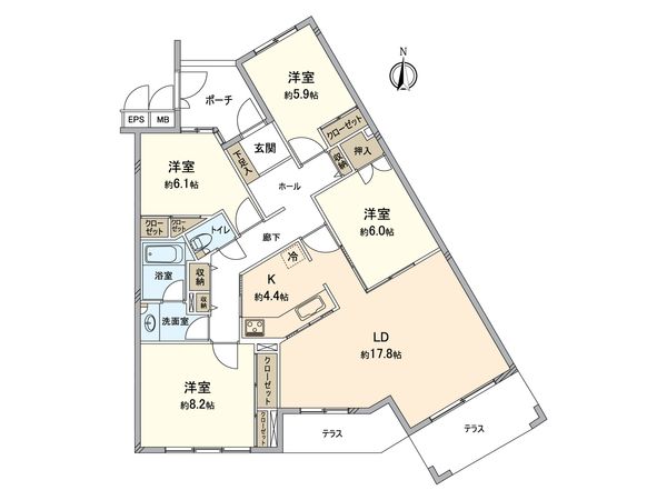 ウッドパーク金沢文庫 1号棟 間取図(平面図)