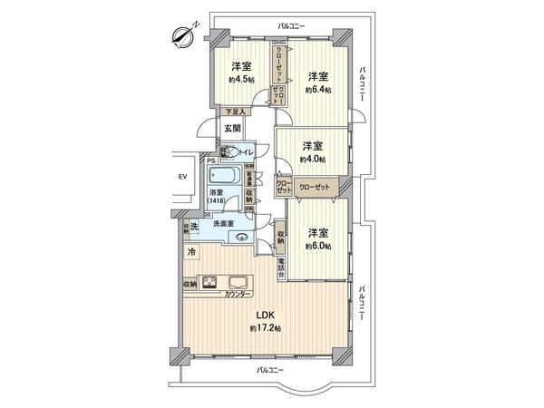 パークシティ金沢八景 F棟 間取図(平面図) パークシティ金沢八景 F棟 間取図(平面図)