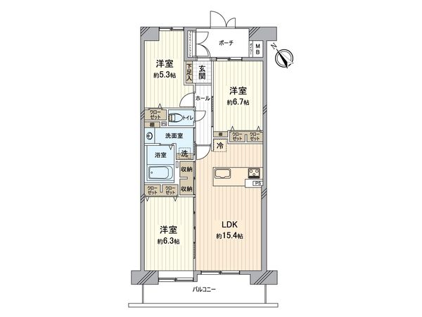 プランヴェール横須賀汐入 1号棟 間取図(平面図) 間取図(平面図)