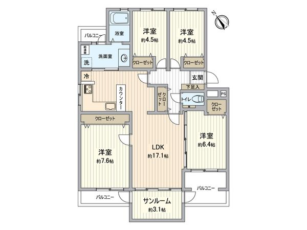 金沢シーサイドタウンパークハイツ 間取図(平面図) 間取図(平面図)