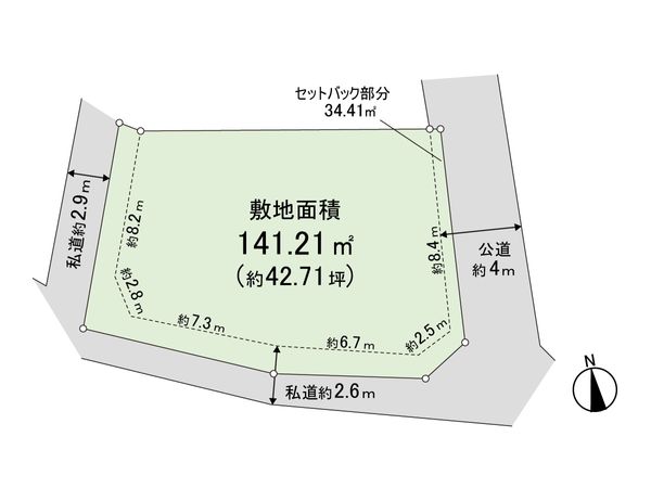 寺山町 土地 1区画 区画図