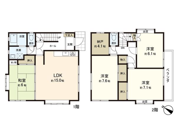 十日市場町 戸建 間取図(平面図)
