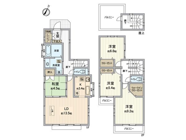 長津田1丁目 戸建 間取図(平面図)