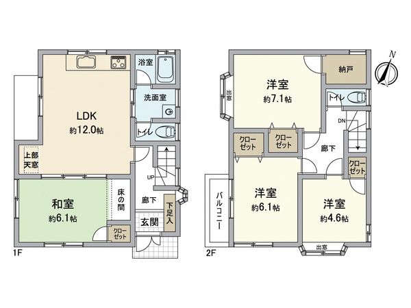 長津田みなみ台1丁目 戸建 間取図(平面図)