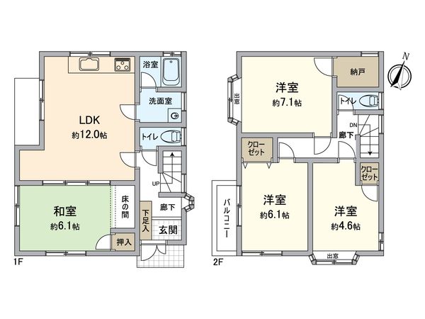 長津田みなみ台1丁目 戸建 間取図(平面図)