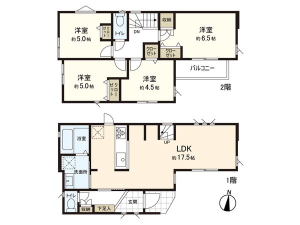 小川5丁目 新築戸建 間取図(平面図) 小川5丁目 新築戸建 間取図(平面図)