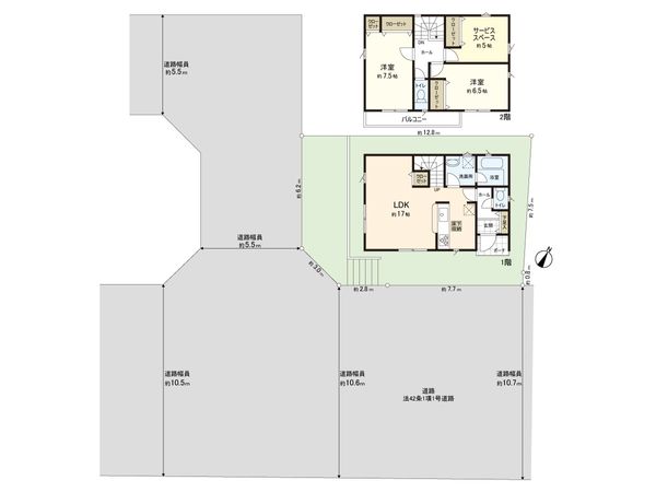 三保町 新築戸建 3号棟 間取図(平面図) 三保町 新築戸建 3号棟 間取図(平面図)