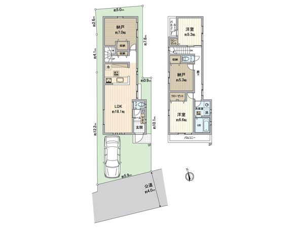 長津田2丁目 新築戸建 1号棟 間取図(平面図)