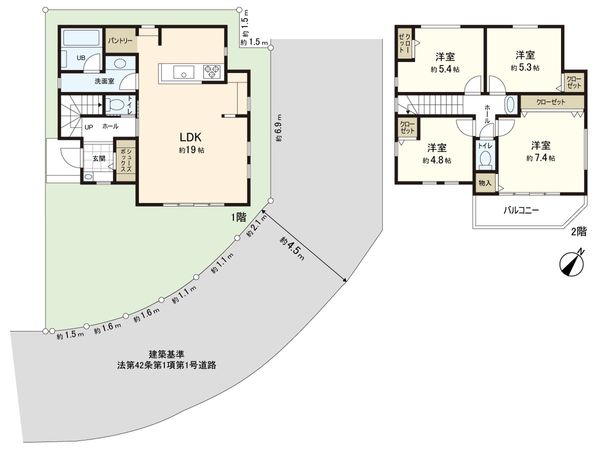 長津田2丁目 新築戸建 O号棟 間取図(平面図) 長津田2丁目 新築戸建 O号棟 間取図(平面図)