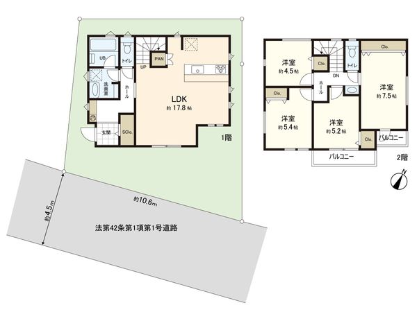 長津田2丁目 新築戸建 L号棟 間取図(平面図) 長津田2丁目 新築戸建 L号棟 間取図(平面図)