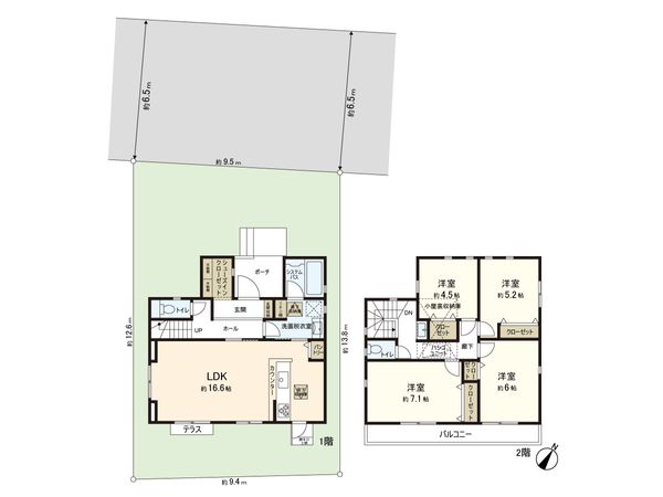 あかね台1丁目 新築戸建 2号棟 間取図(平面図) あかね台1丁目 新築戸建 2号棟 間取図(平面図)