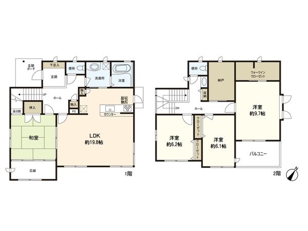 あかね台2丁目 戸建 間取図(平面図) あかね台2丁目 戸建 間取図(平面図)
