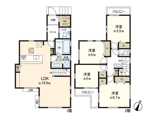 長津田2丁目 新築戸建 C号棟 間取図(平面図)