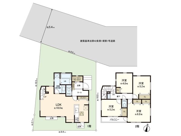 長津田2丁目 新築戸建 A号棟 間取図(平面図) 長津田2丁目 新築戸建 A号棟 間取図(平面図)