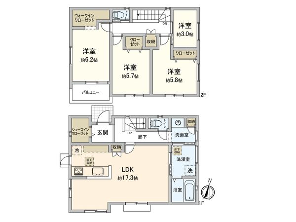 鶴間6丁目 新築戸建 間取図(平面図) 鶴間6丁目 新築戸建 間取図(平面図)