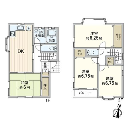 長津田1丁目 戸建 間取図(平面図) 長津田1丁目 戸建 間取図(平面図)