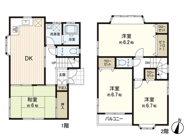 長津田1丁目 戸建 間取図(平面図) 長津田1丁目 戸建 間取図(平面図)