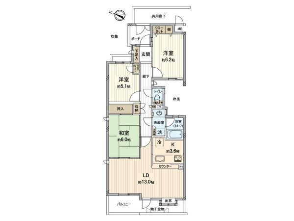 コスモ玉川学園前 間取図(平面図) 間取図(平面図)