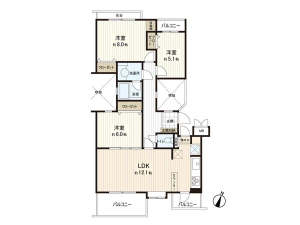 フォレストヒルズ三保 2号棟 間取図(平面図) フォレストヒルズ三保 2号棟 間取図(平面図)