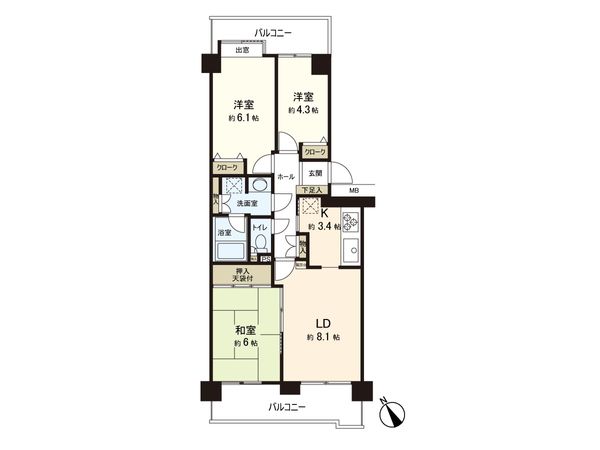中山パーク・ホームズ 間取図(平面図)