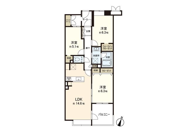 ライム長津田 弐番館 間取図(平面図)