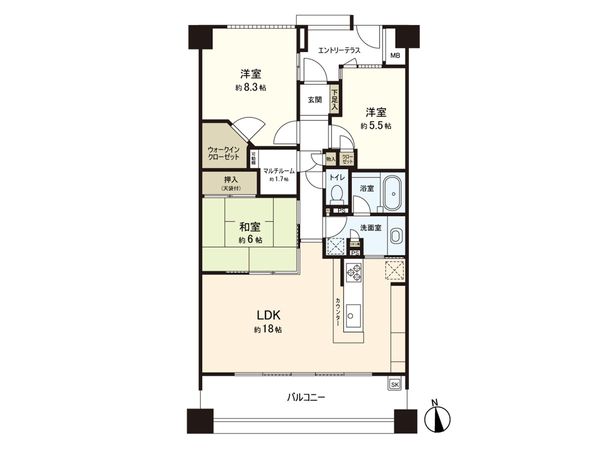 ウォルトンズコート長津田 C棟 間取図(平面図) ウォルトンズコート長津田 C棟 間取図(平面図)